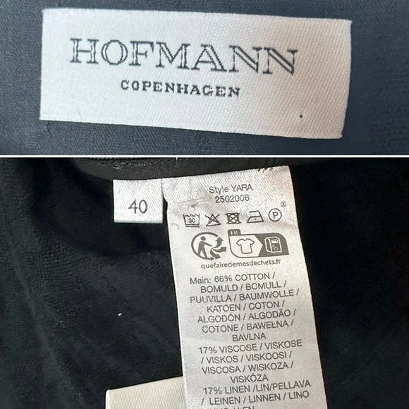 Hofmann Copenhagen Yara Linen Scalloped Blouse Black NWT Size 40 Medium - Picture 7 of 15
